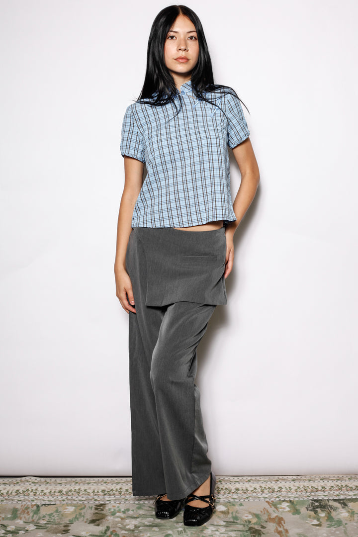 Wool Gray Skirt Wide Leg Pants