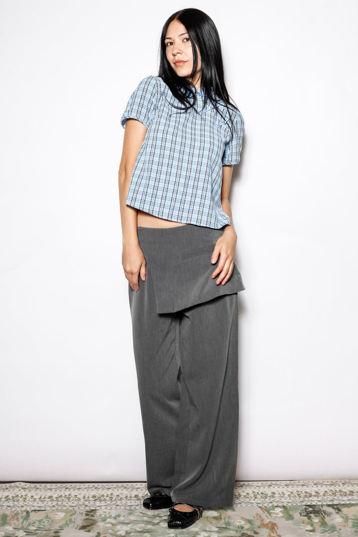 Wool Gray Skirt Wide Leg Pants