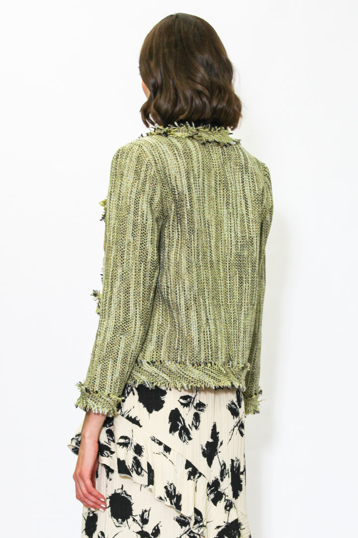 Wool Olive Green Tweed Blazer