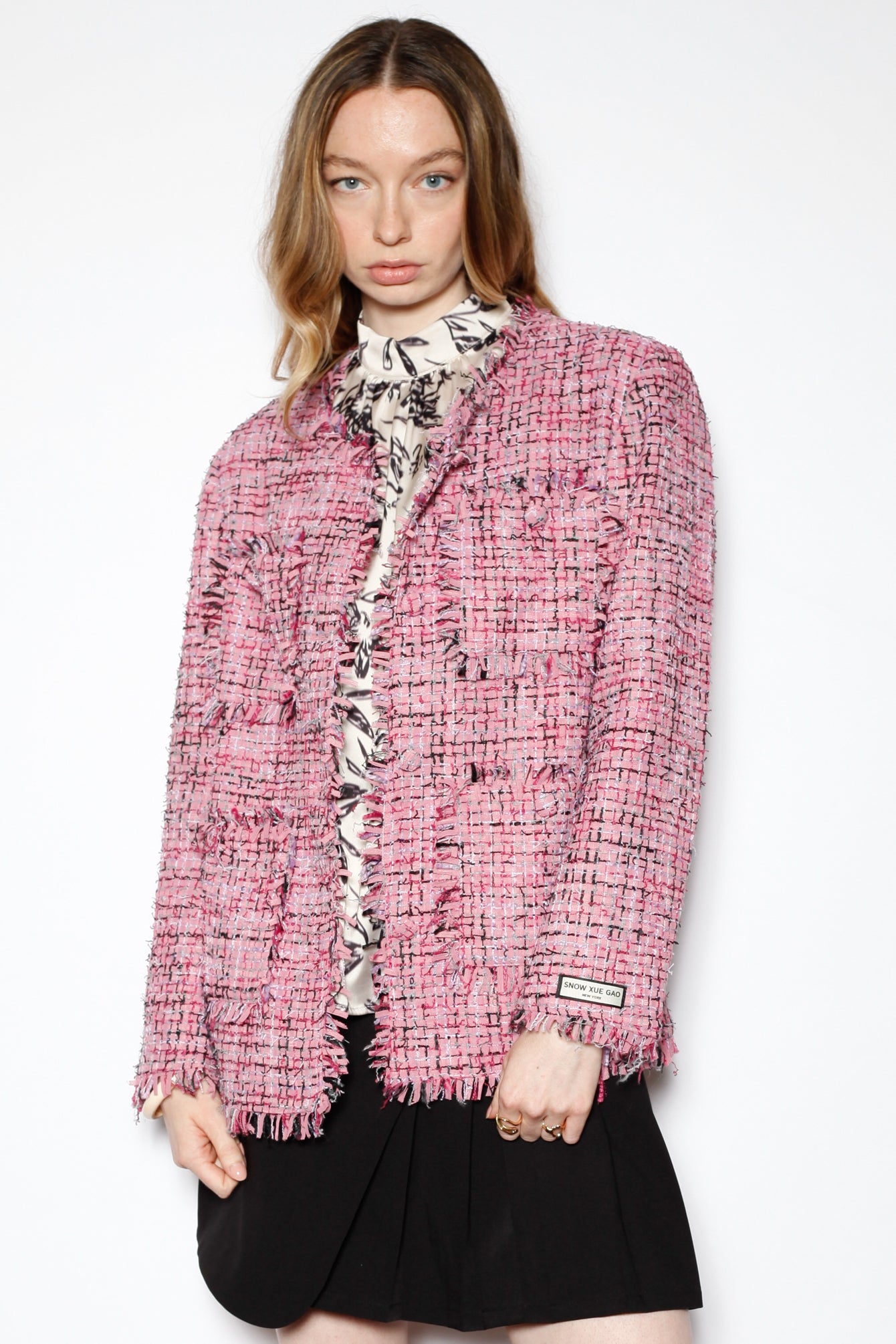 Wool Lilac Tweed Blazer – SNOW XUE GAO