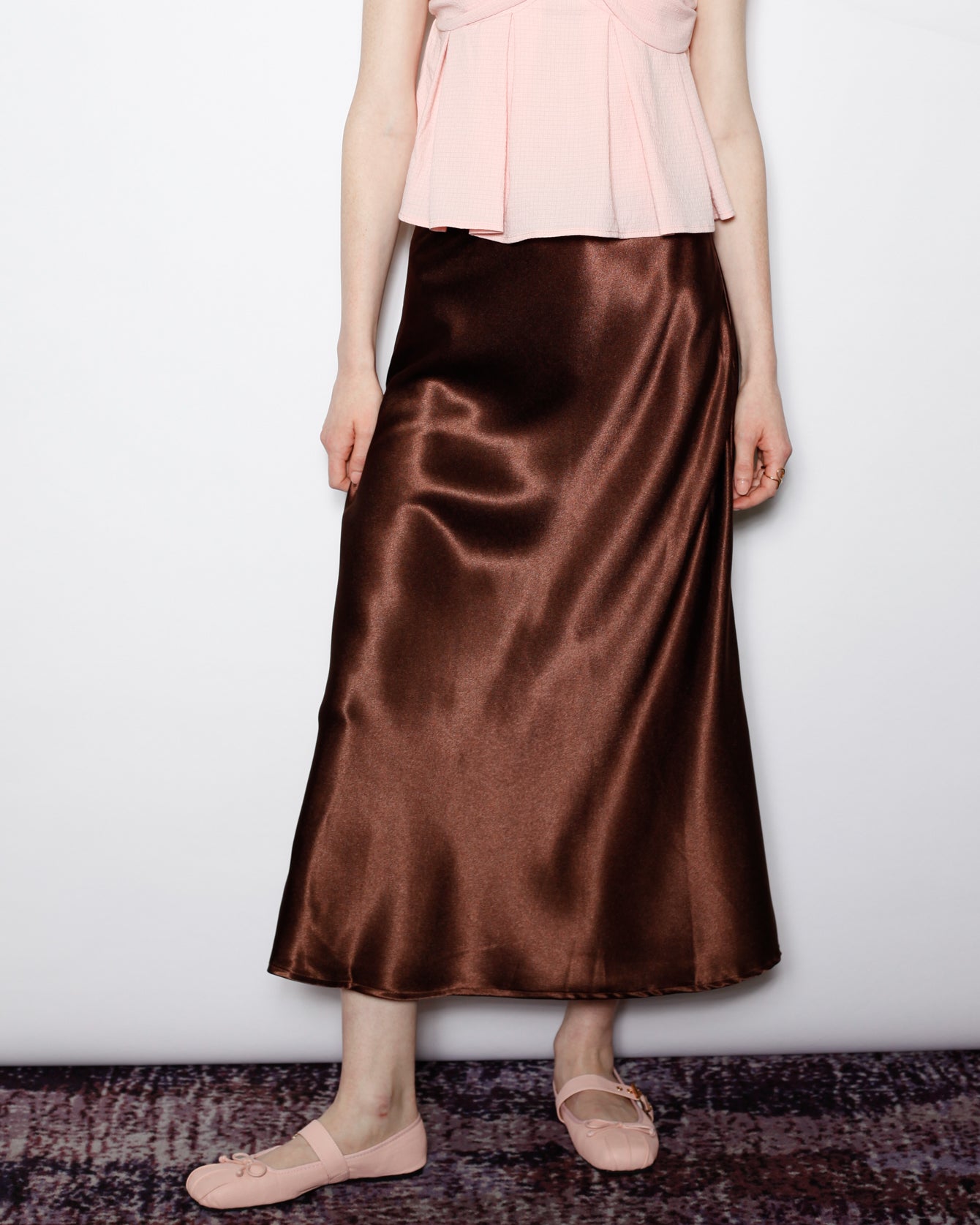 Snow Xue Gao Silk Satin Brown Midi Skirt – SNOW XUE GAO