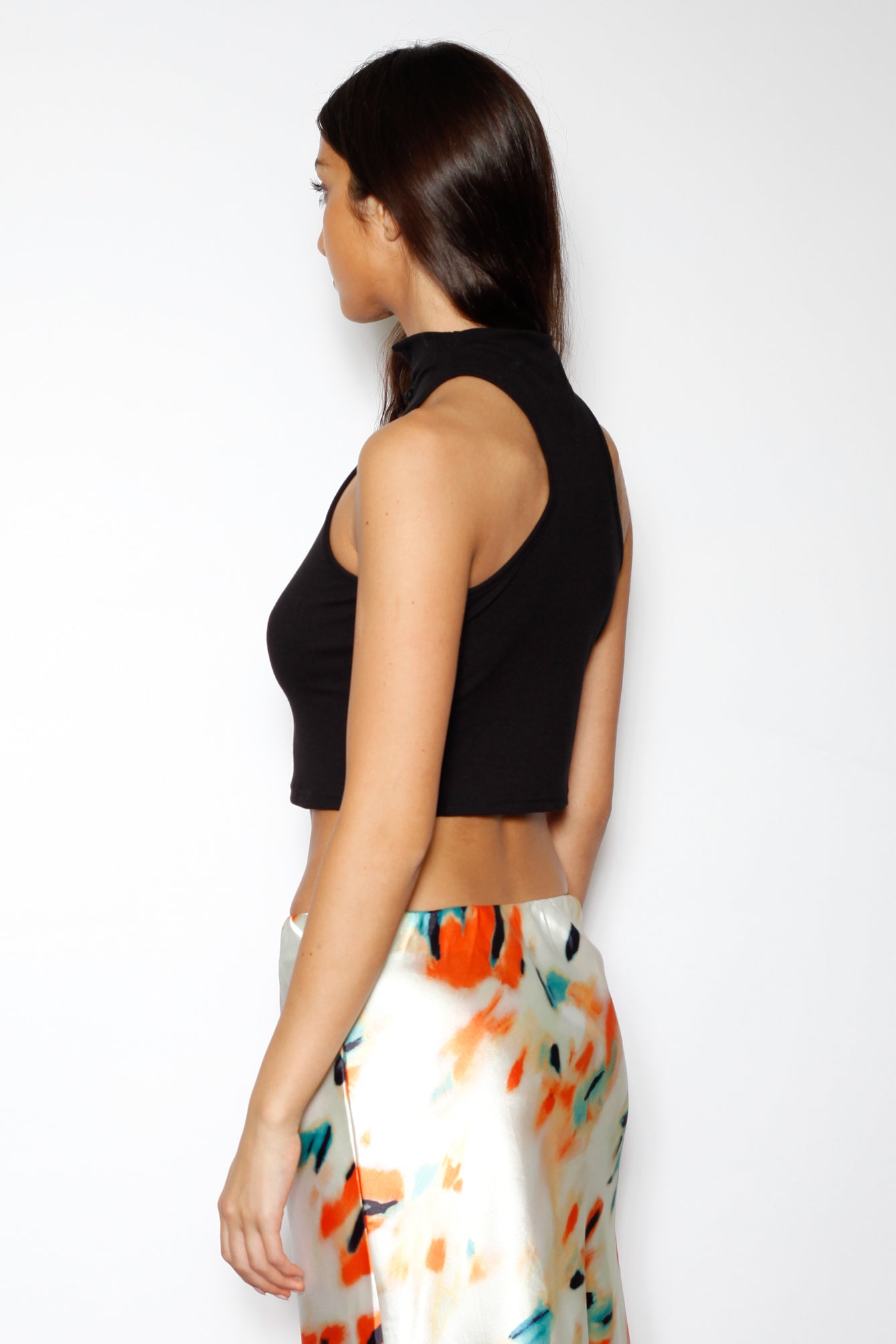 Snow Xue Gao Cotton Knit Black Qipao Knot Crop Top – SNOW XUE GAO