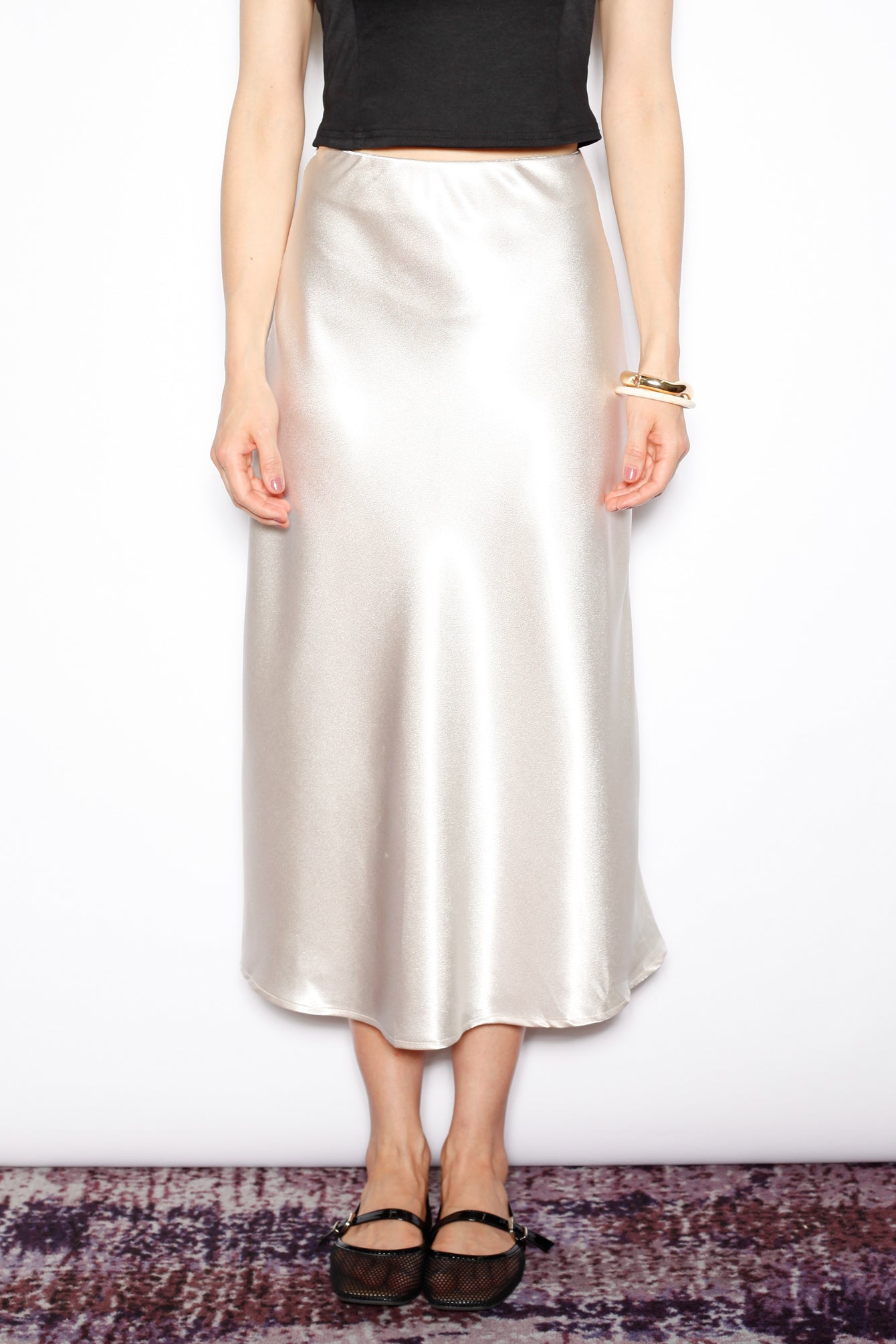 Snow Xue Gao Silk White Satin Midi Skirt – SNOW XUE GAO