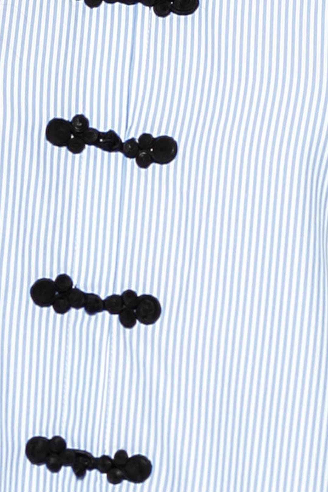 Blue Stripe Cotton Relaxed Fit Frog Closure Shirt