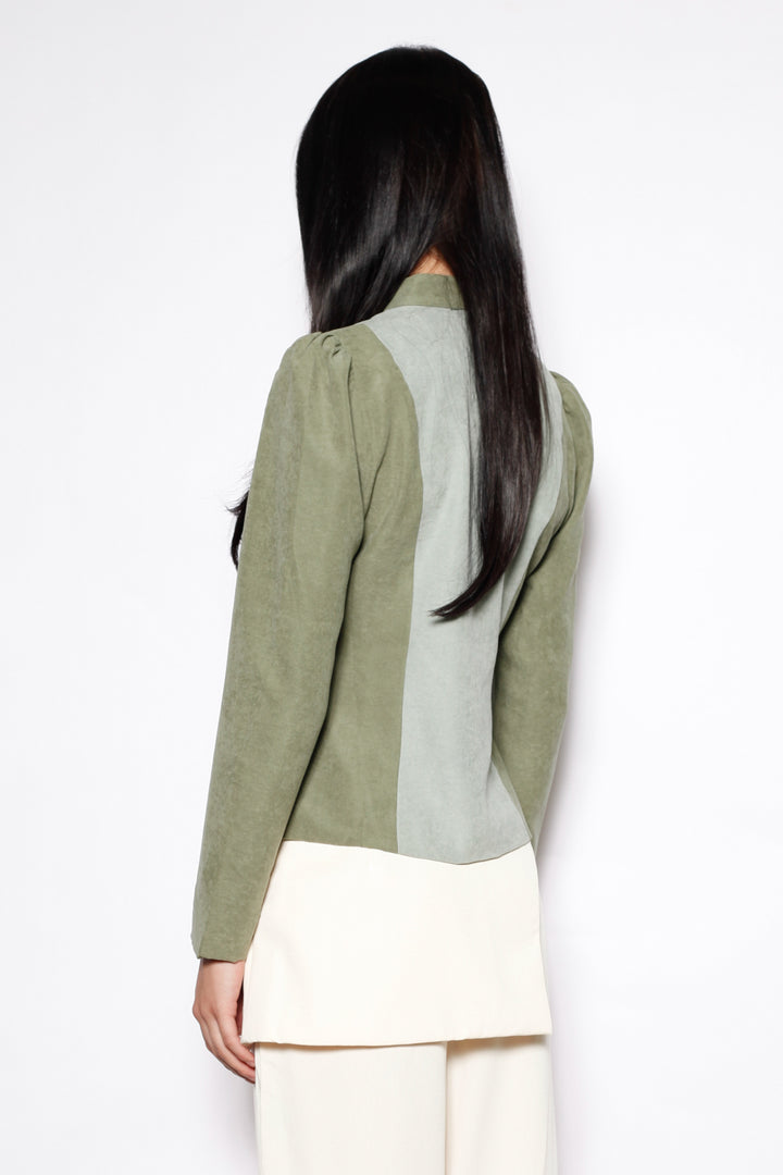 Sage Linen Frog Closure Jacket