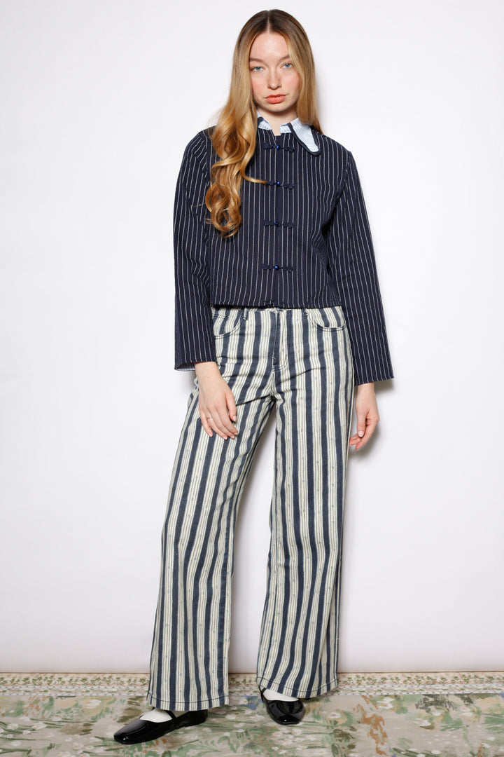 Cotton Denim Pinstripe Jacket