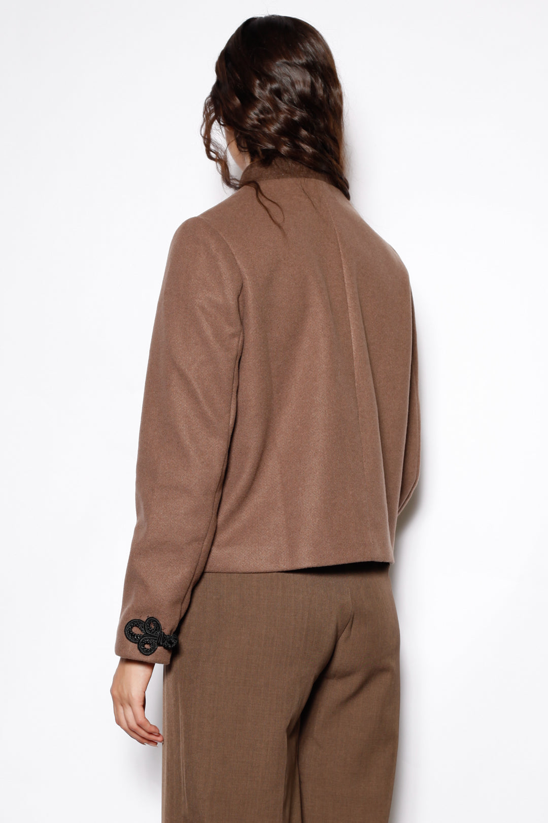 Wool Brown Frog Closure Jacket
