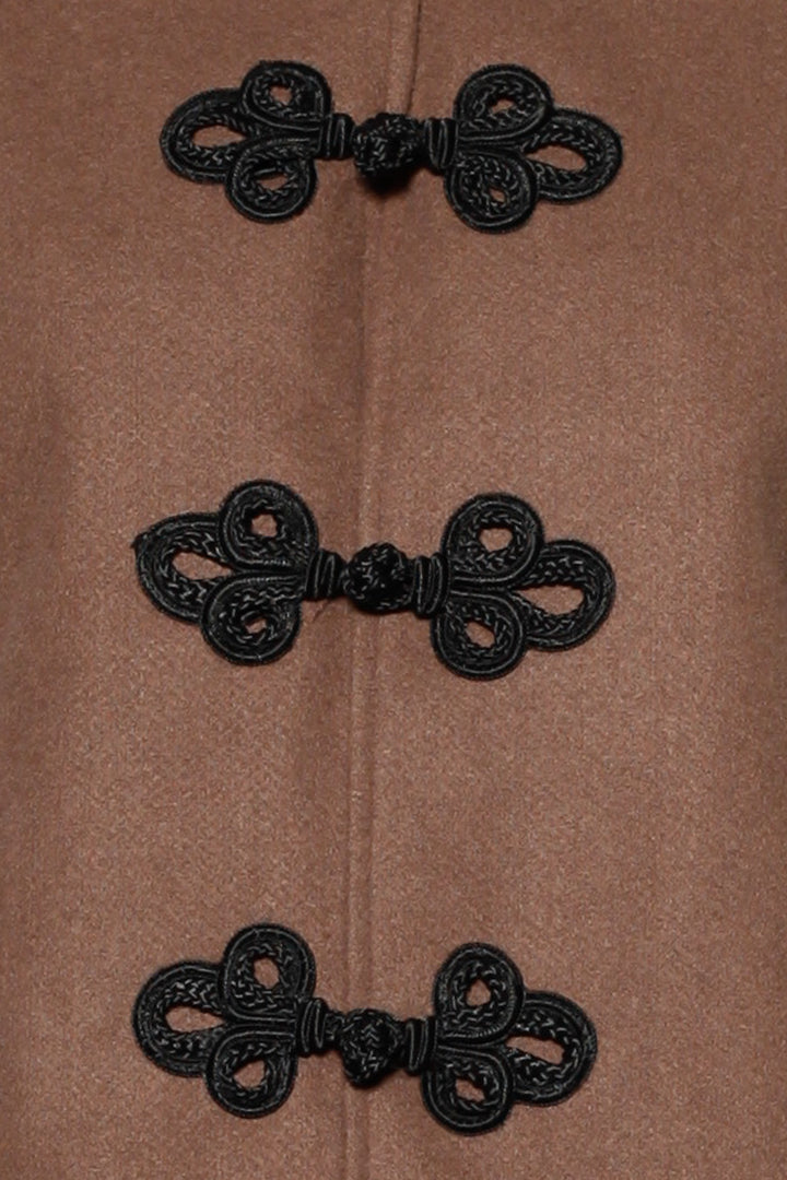 Wool Brown Frog Closure Jacket