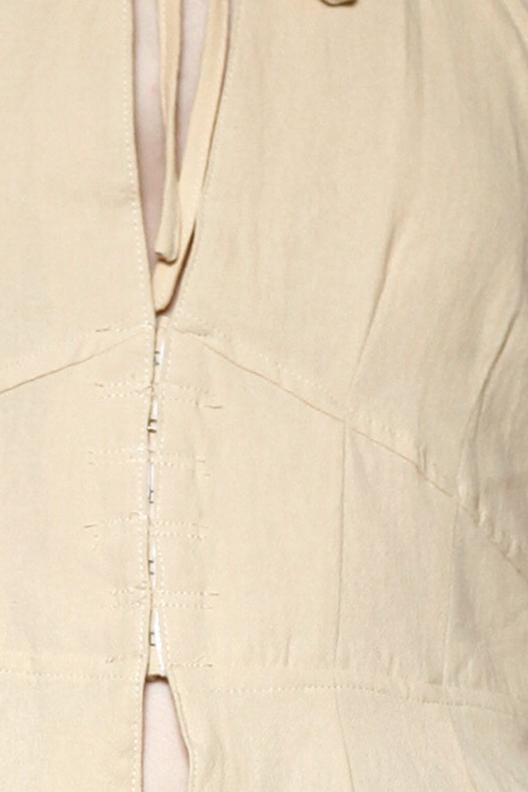 Cotton Beige Qipao Corset Halter Top