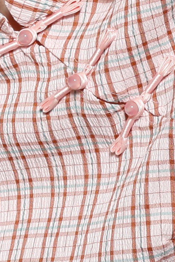 Cotton Pink Poplin Qipao Style Top