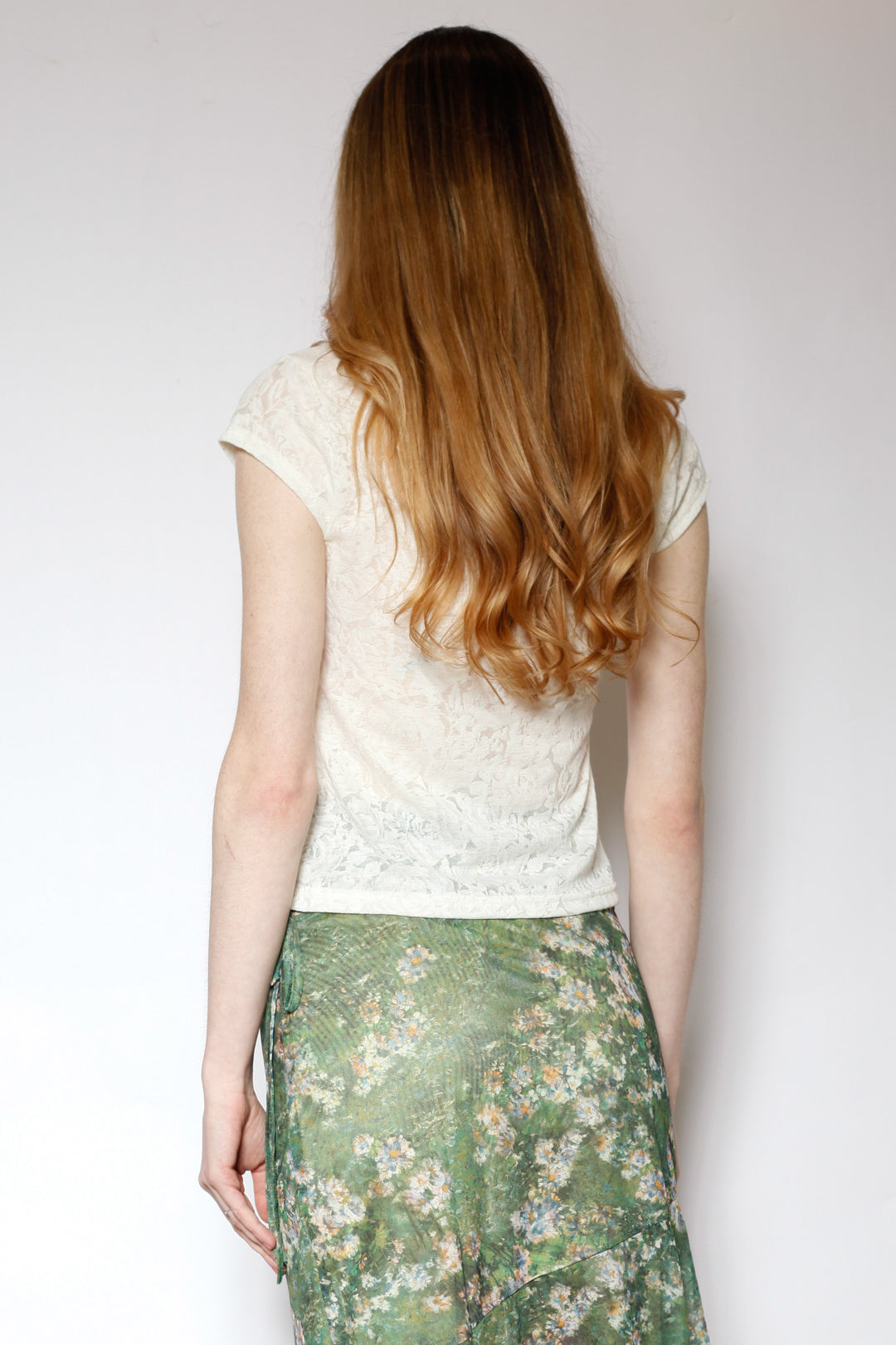 Cotton Cream Qipao Lace Top with Gold Knot