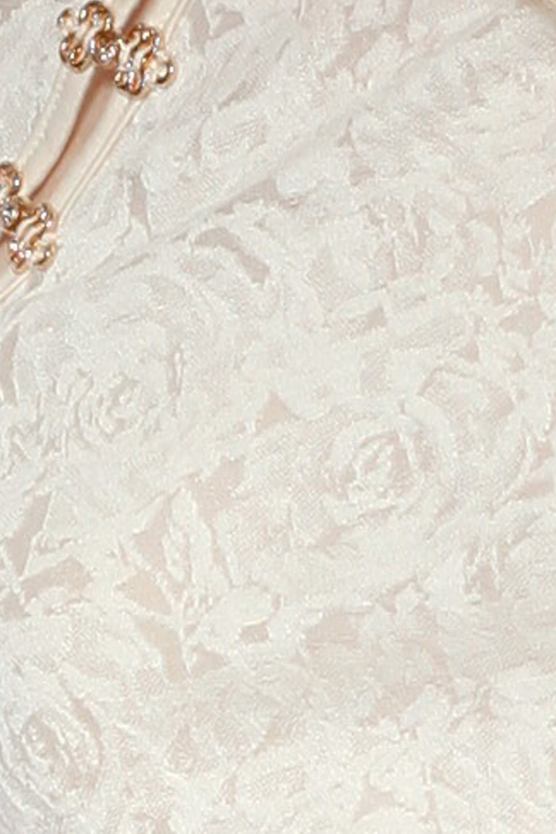 Cotton Cream Qipao Lace Top with Gold Knot