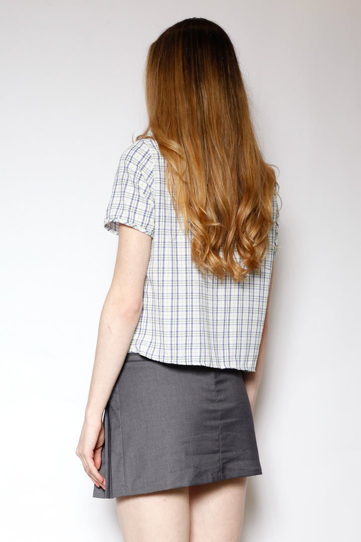 Cotton Blue Poplin Qipao Style Top