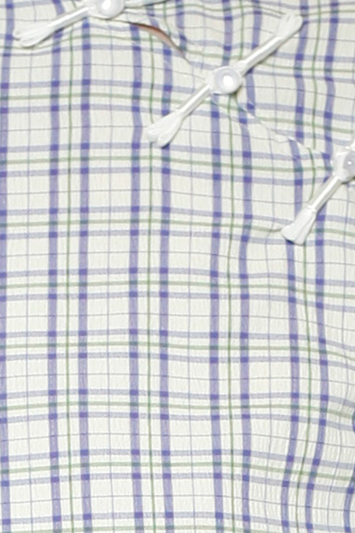 Cotton Blue Poplin Qipao Style Top