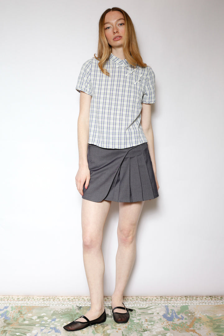 Cotton Blue Poplin Qipao Style Top