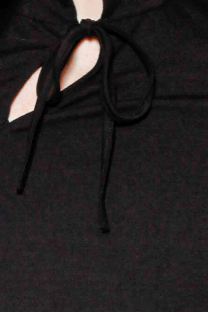 Cotton Asymmetrical Tie Neck Top