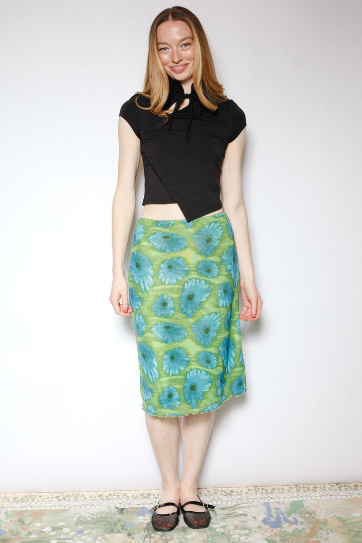 Cotton Asymmetrical Tie Neck Top