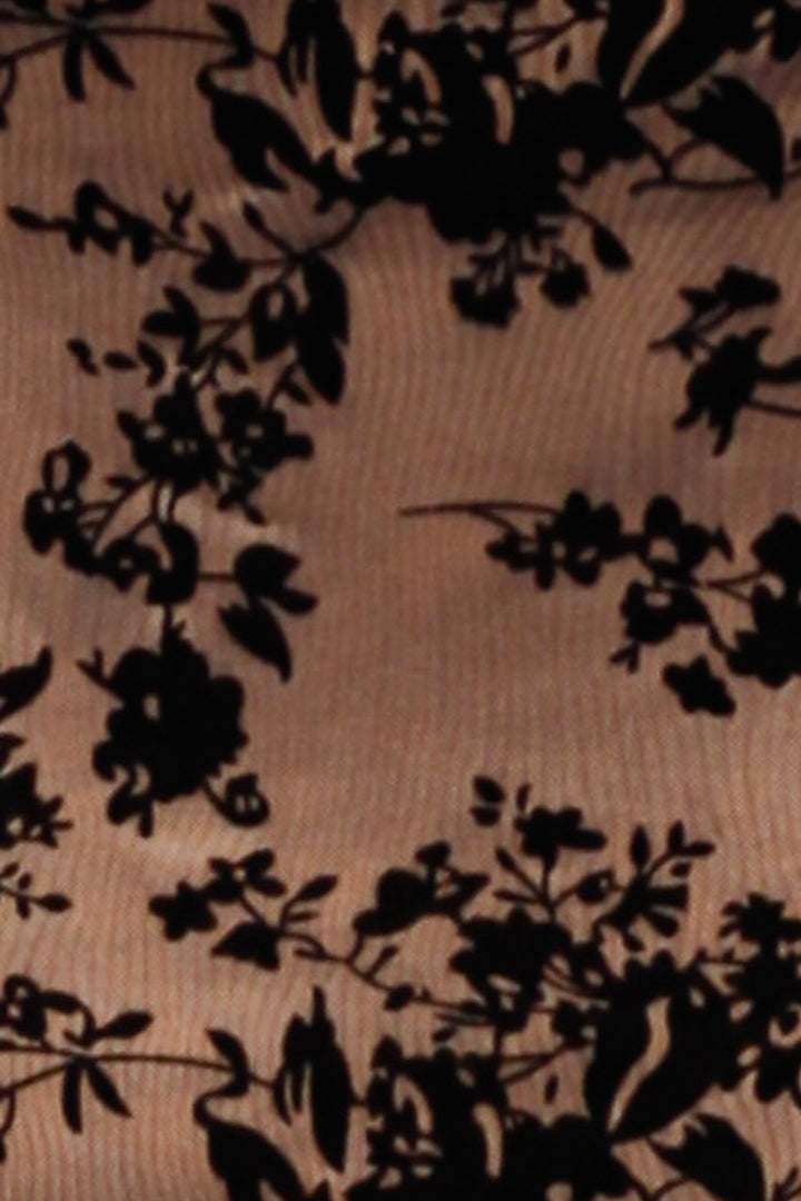 Cotton Mesh Black Floral Asymmetrical Skirt