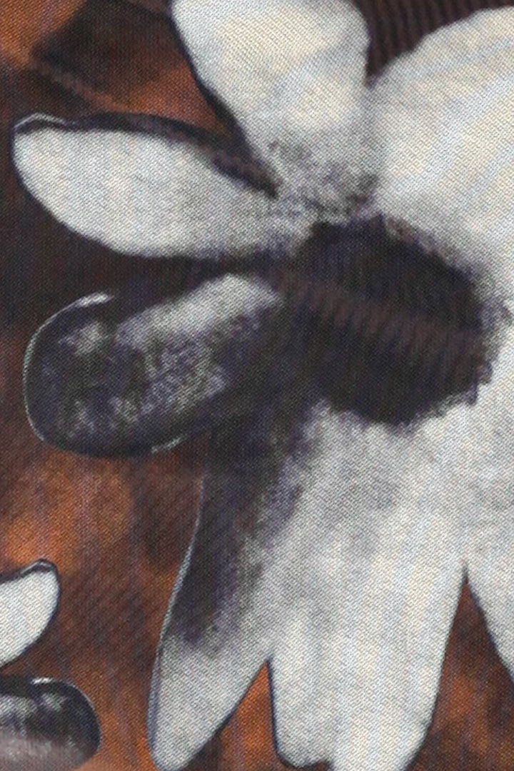 Cotton Mesh Brown Floral Skirt