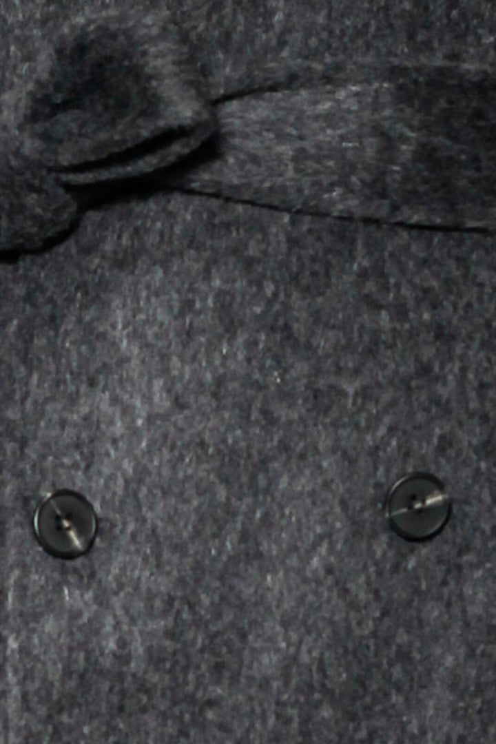 100% Merino Wool Gray Scarf Coat