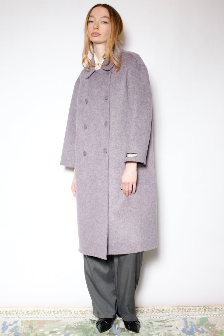 100% Merino Wool Lavender Drop Shoulder Coat
