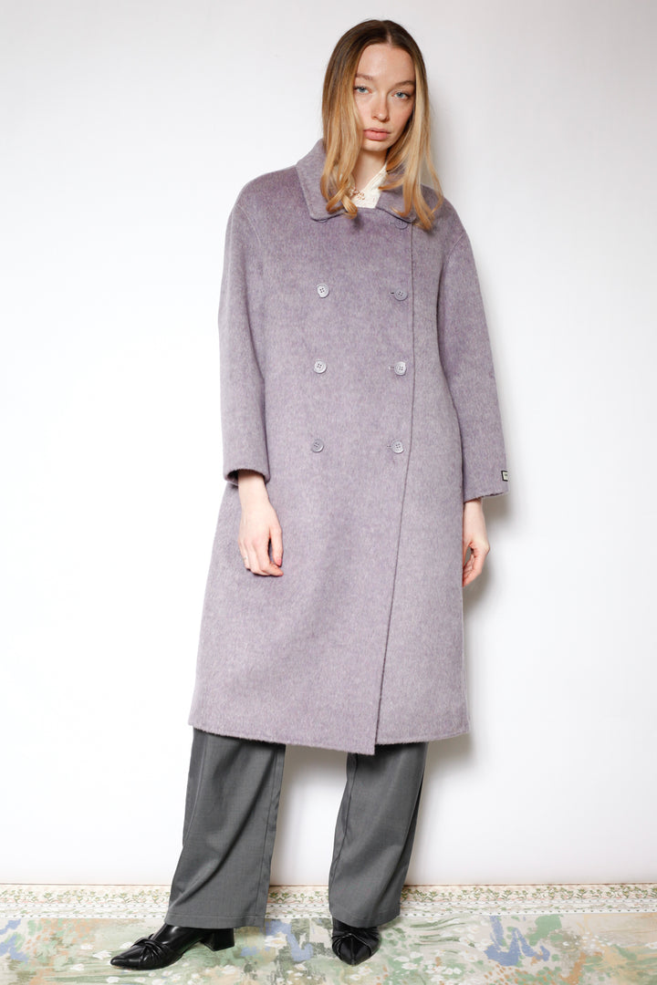 100% Merino Wool Lavender Drop Shoulder Coat