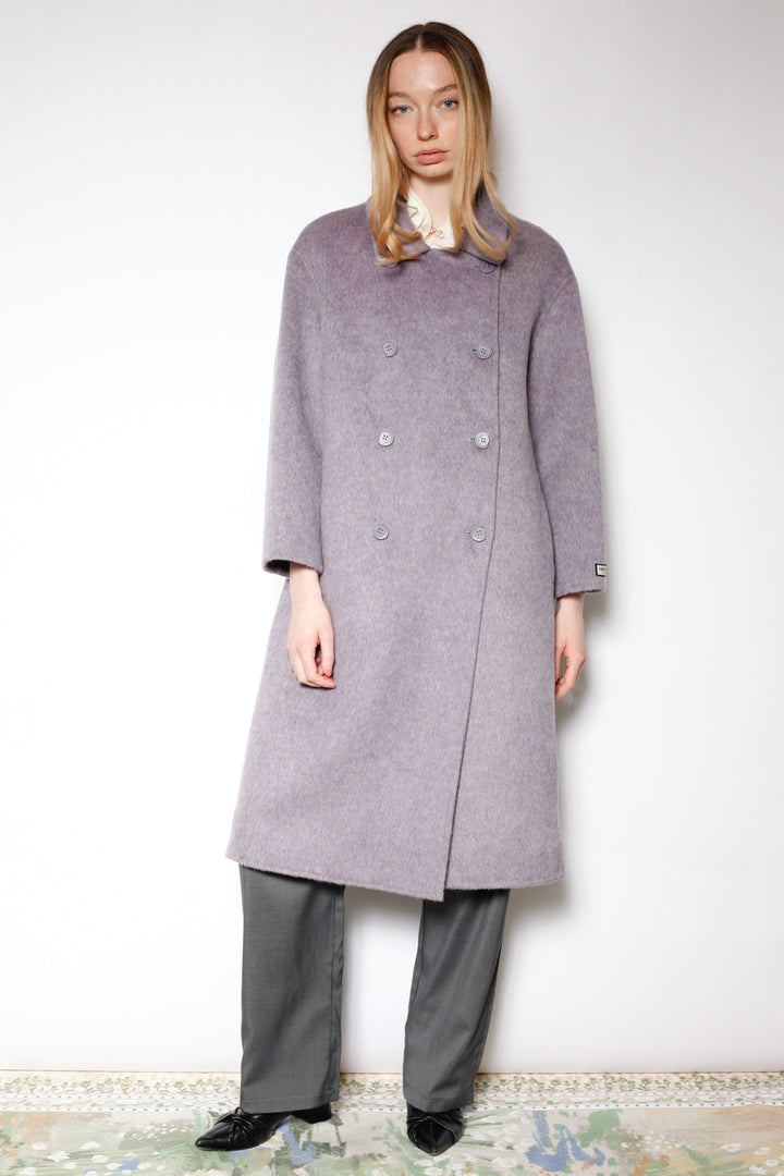 100% Merino Wool Lavender Drop Shoulder Coat