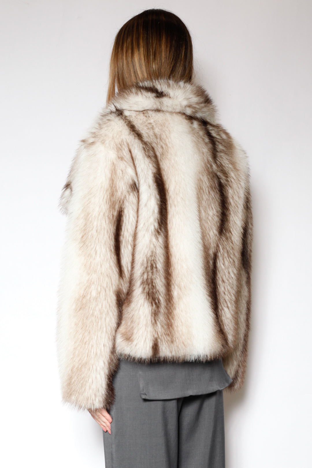Heavy Wool Faux Fur White Jacket