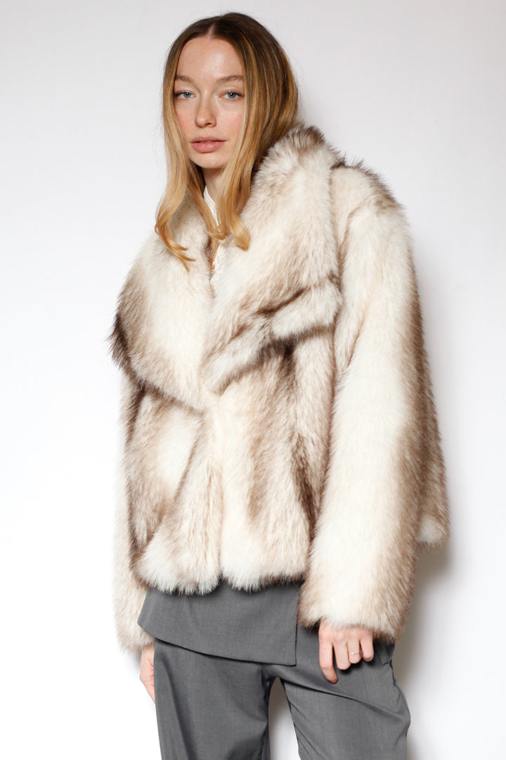 Heavy Wool Faux Fur White Jacket