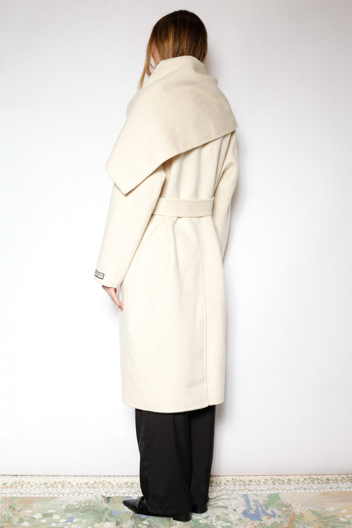 100% Merino Wool Ivory Scarf Coat