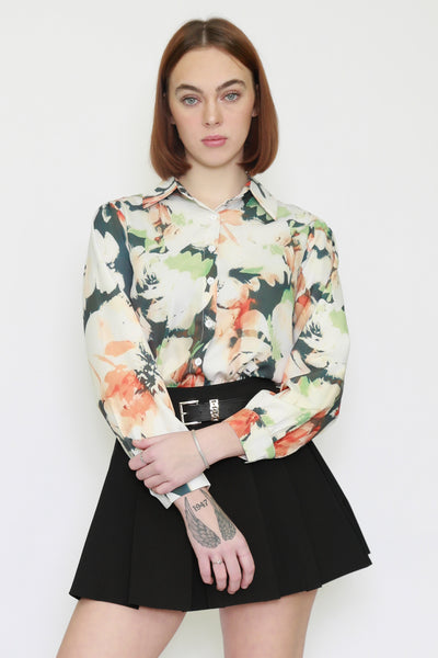 Camisa de seda con estampado floral