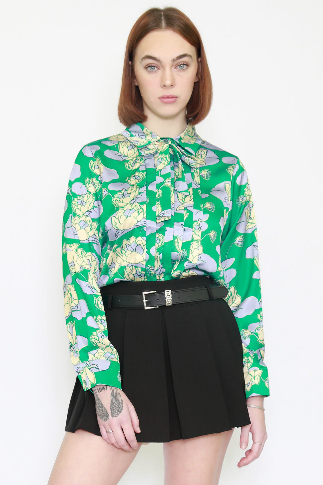 Snow Xue Gao Silk Floral Prints Green Blouse – SNOW XUE GAO