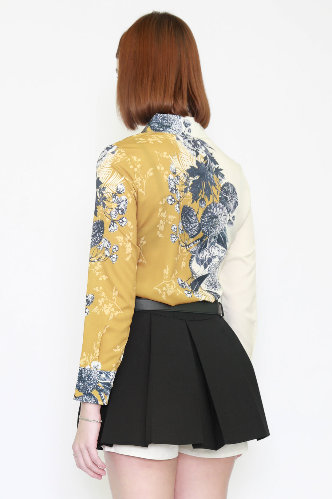Silk Art Prints Beige Yellow Shirt