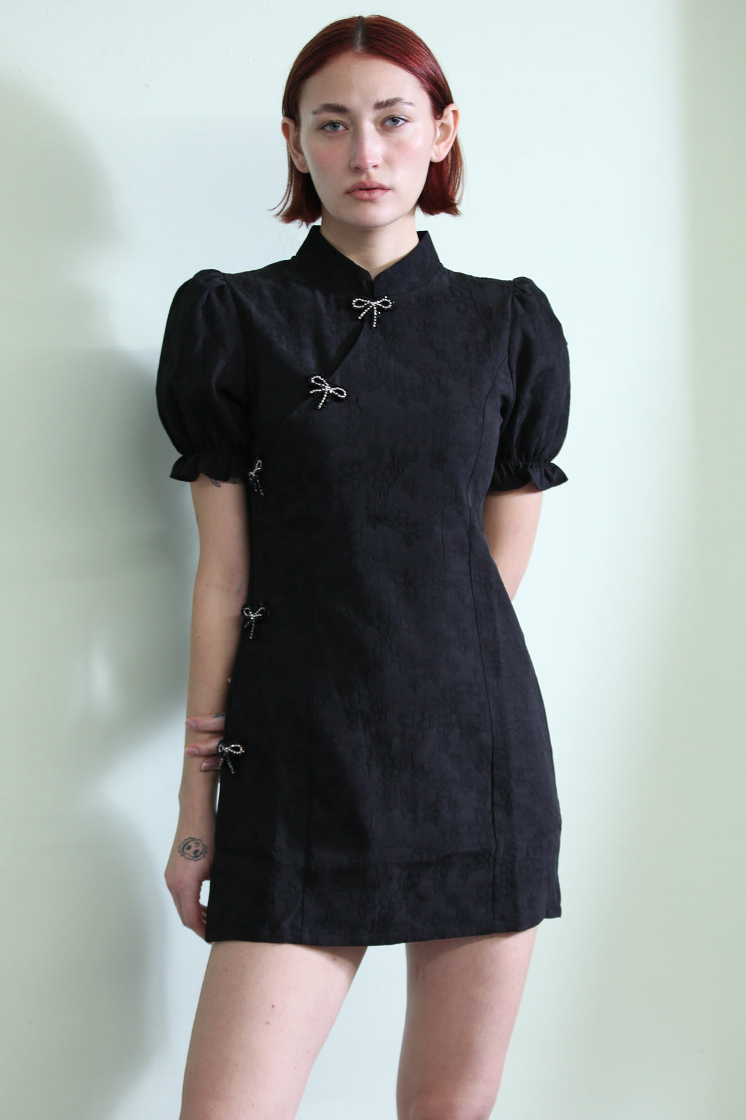 qipao short dress Mini Cheongsam, Modern Qipao dress, Chinese dress, short Qipao XXL / Green