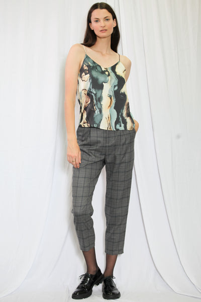 Silk Printed Abstract Camisole Top