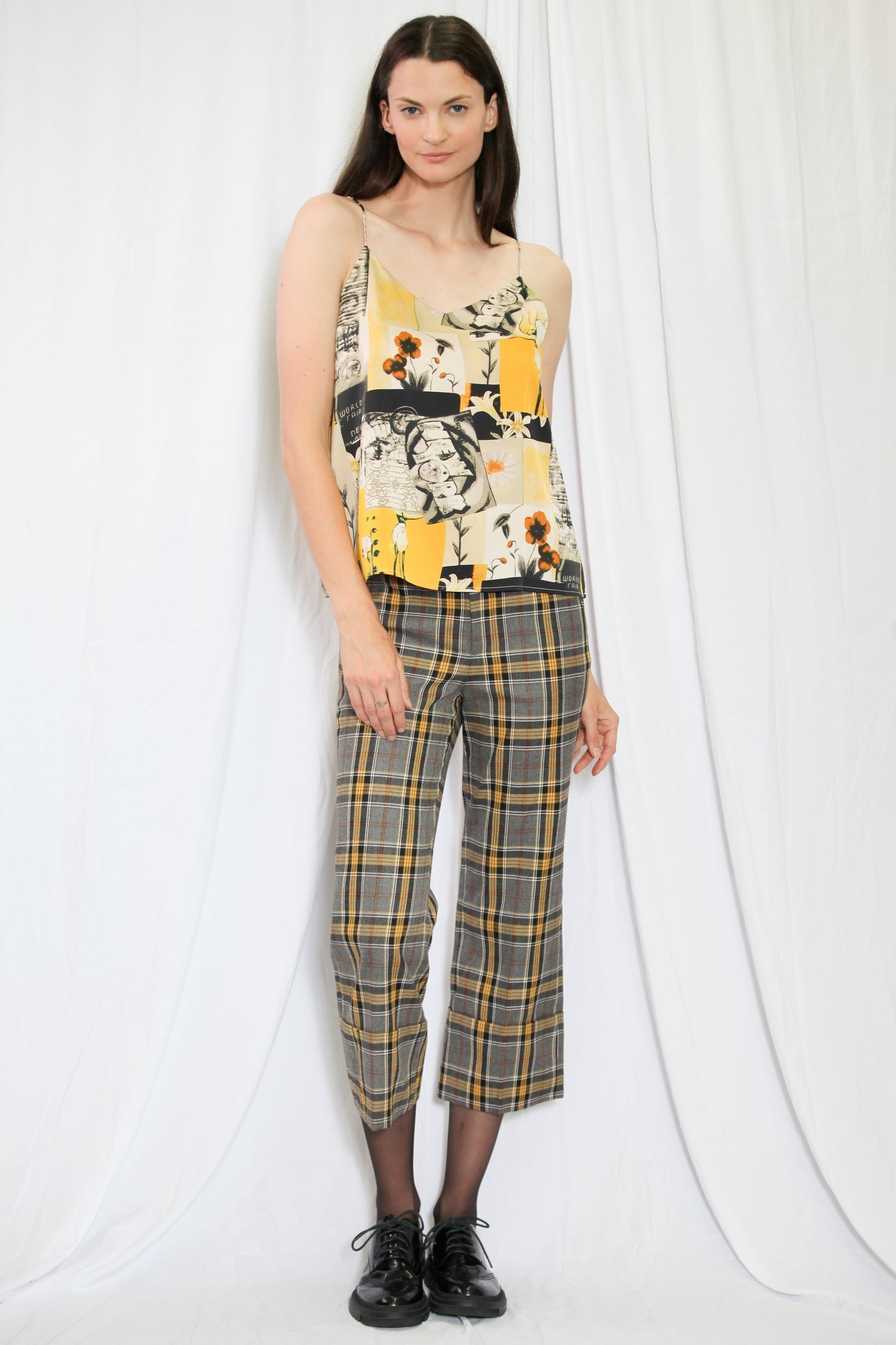 Silk Printed Yellow Camisole top