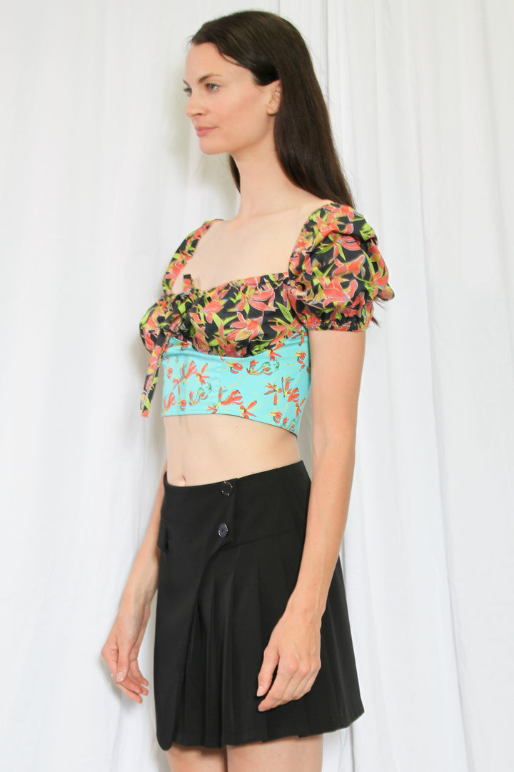 Top de mucama con estampado floral 