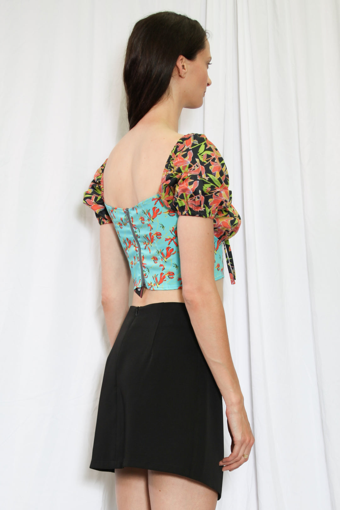 Top de mucama con estampado floral 