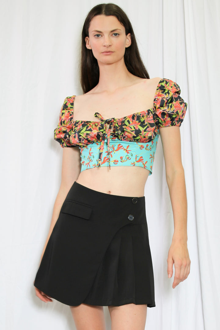 Top de mucama con estampado floral 