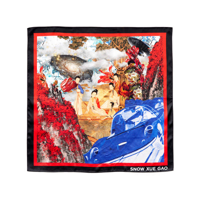 Silk Printed Collage Scarf