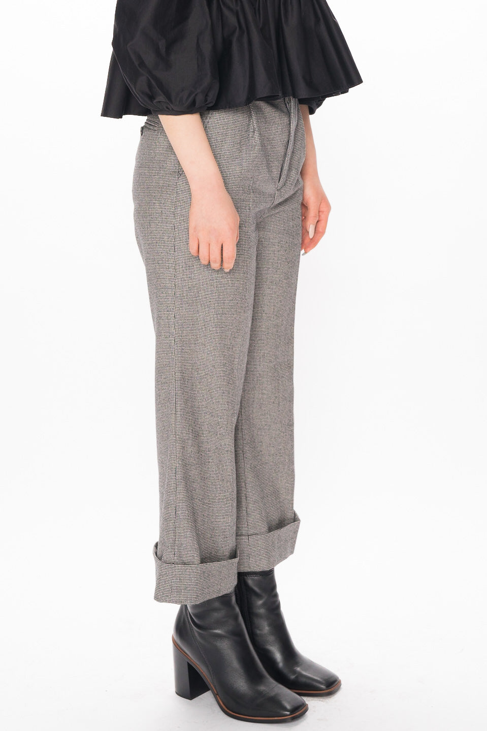 Wool Grey Cropped Pants