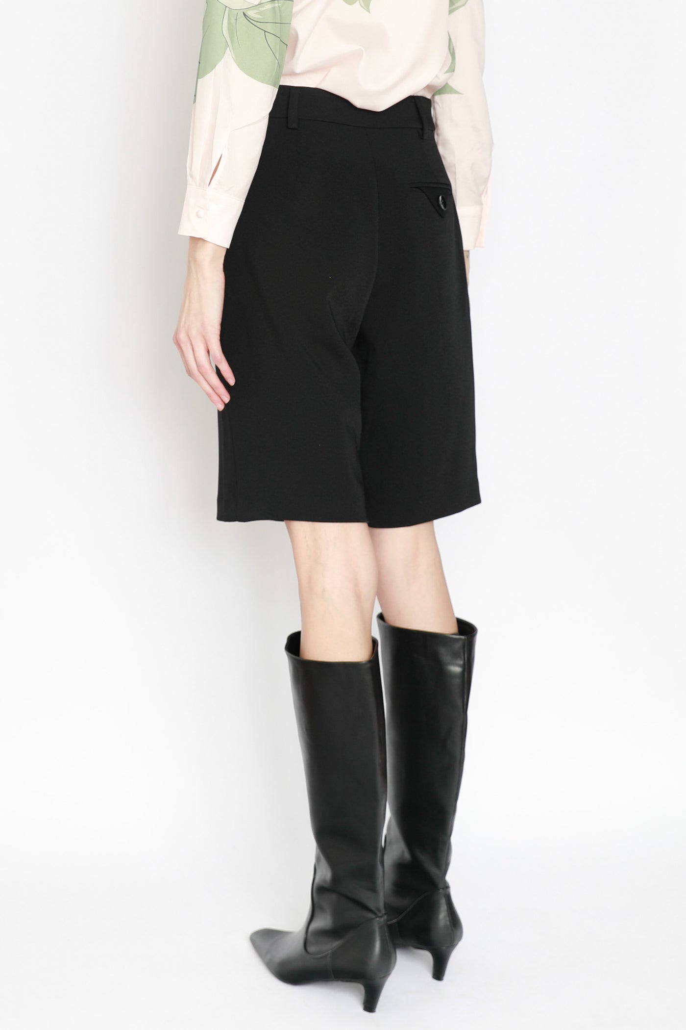 Wool Black Tailored Shorts