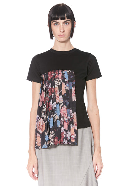 Floral Silk Printed Deconstructed T-Shirt