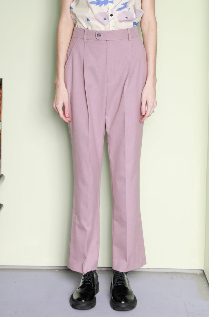 Wool Pink Tailored Pants