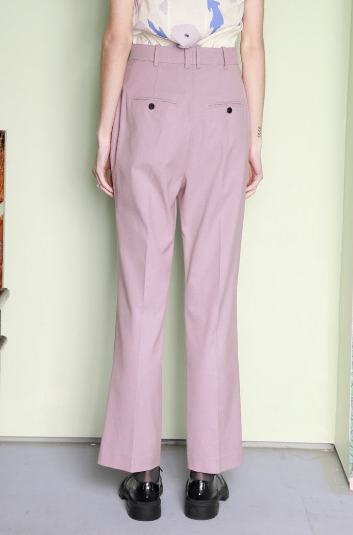 Wool Pink Tailored Pants